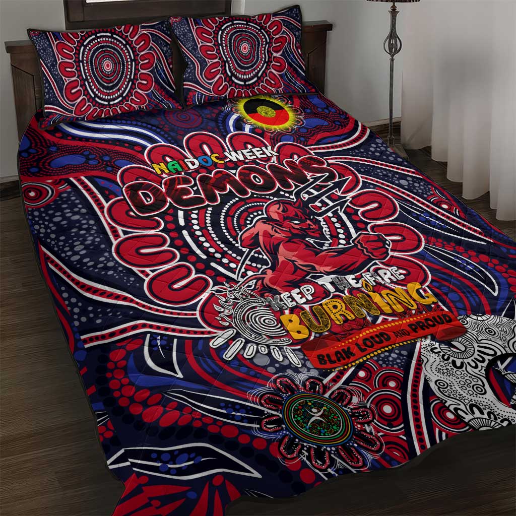 Melbourne Demons NAIDOC Week 2024 Quilt Bed Set Mascot Football