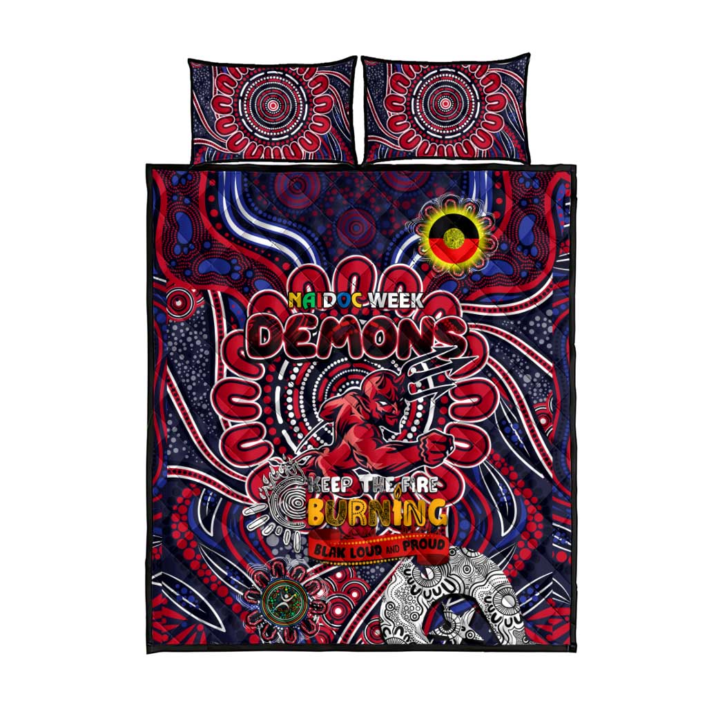 Melbourne Demons NAIDOC Week 2024 Quilt Bed Set Mascot Football