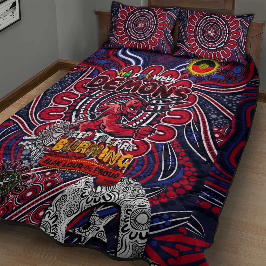 Melbourne Demons NAIDOC Week 2024 Quilt Bed Set Mascot Football