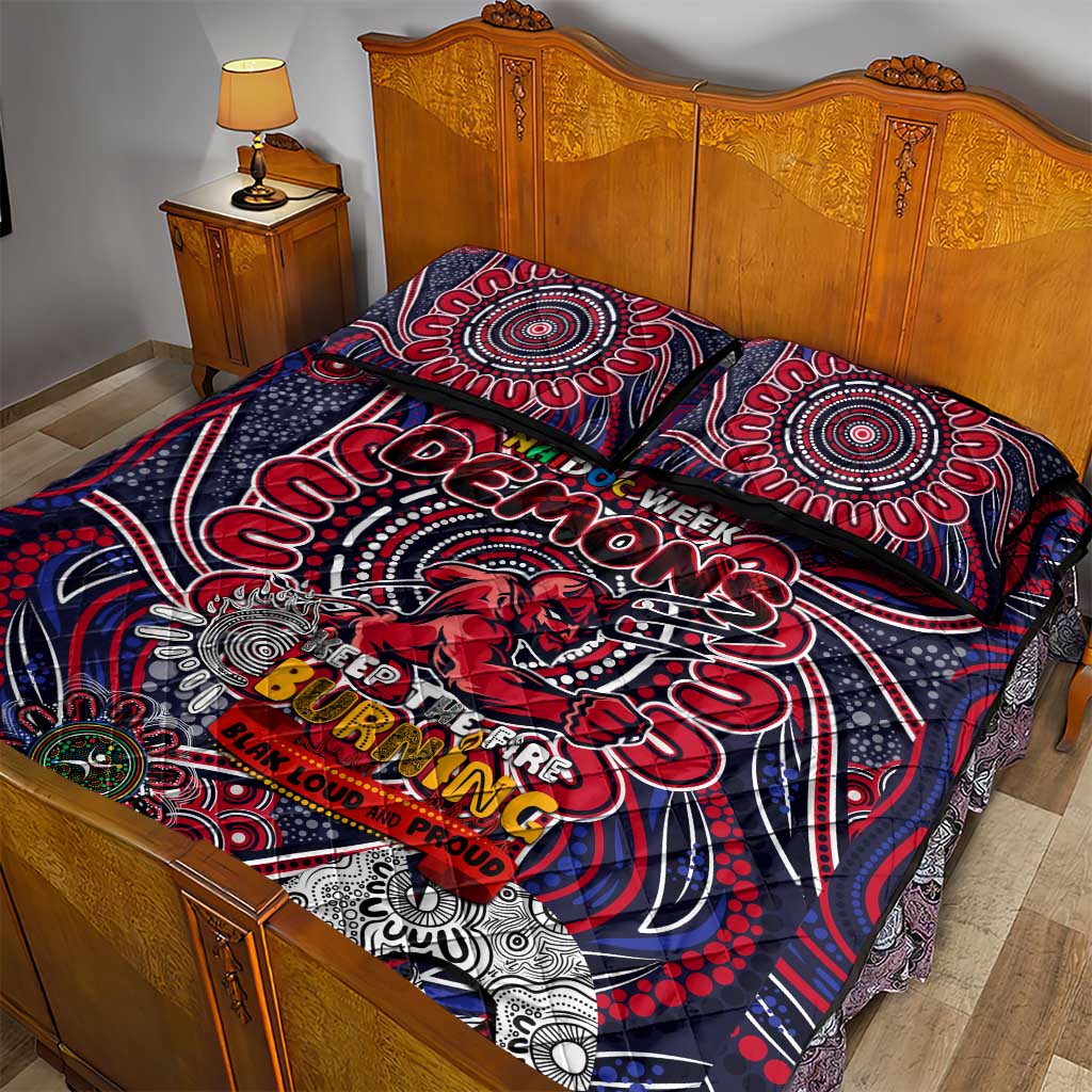 Melbourne Demons NAIDOC Week 2024 Quilt Bed Set Mascot Football