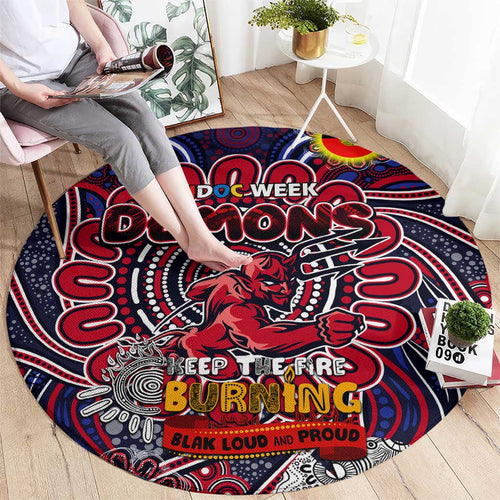 Melbourne Demons NAIDOC Week 2024 Round Carpet Mascot Football
