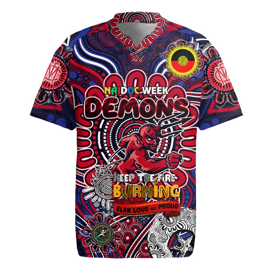 Custom Melbourne Demons NAIDOC Week 2024 Rugby Jersey Mascot Football