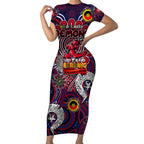 Custom Melbourne Demons NAIDOC Week 2024 Short Sleeve Bodycon Dress Mascot Football