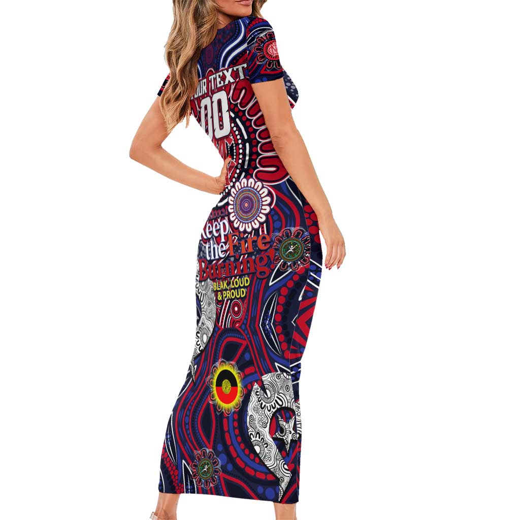Custom Melbourne Demons NAIDOC Week 2024 Short Sleeve Bodycon Dress Mascot Football