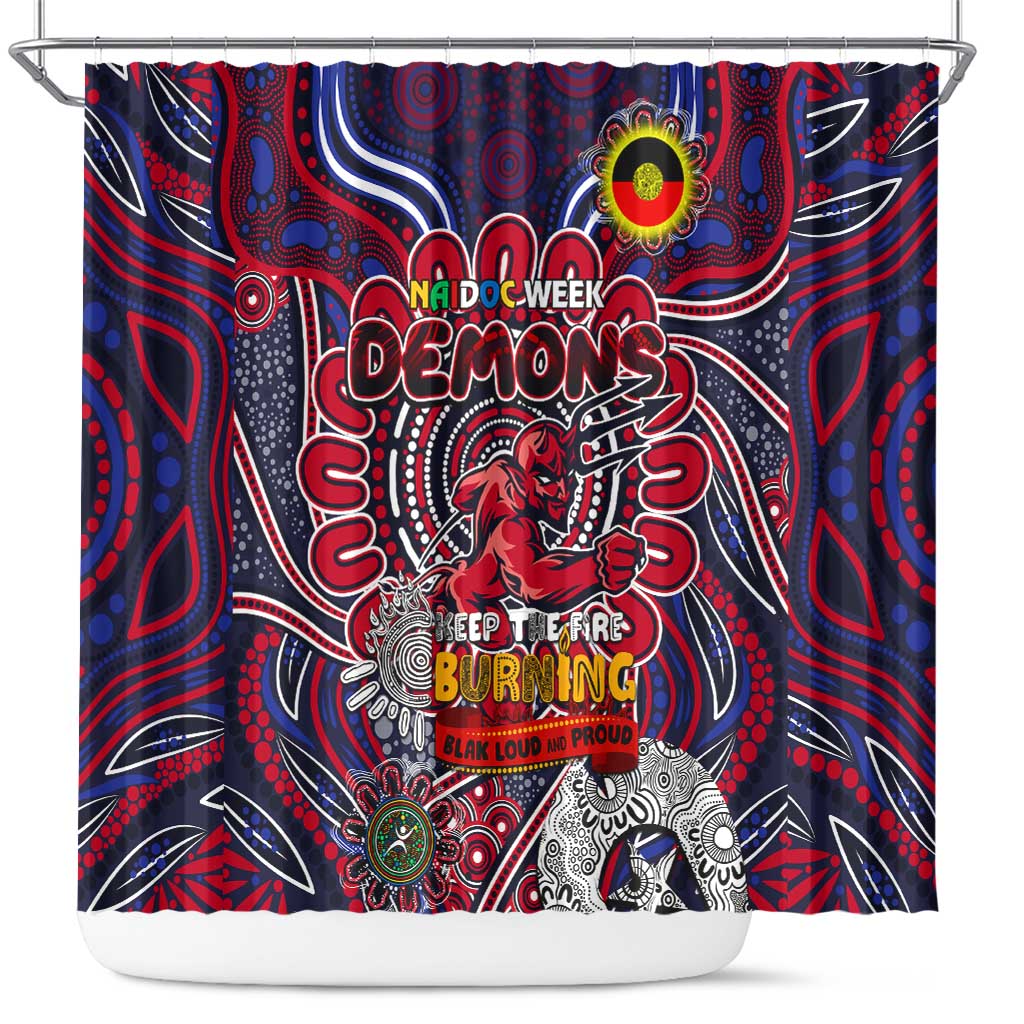 Melbourne Demons NAIDOC Week 2024 Shower Curtain Mascot Football