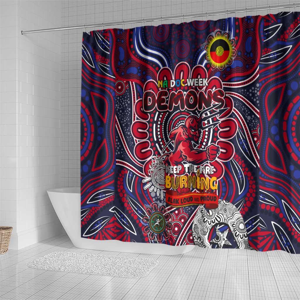 Melbourne Demons NAIDOC Week 2024 Shower Curtain Mascot Football