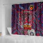 Melbourne Demons NAIDOC Week 2024 Shower Curtain Mascot Football