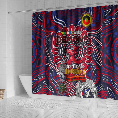 Melbourne Demons NAIDOC Week 2024 Shower Curtain Mascot Football