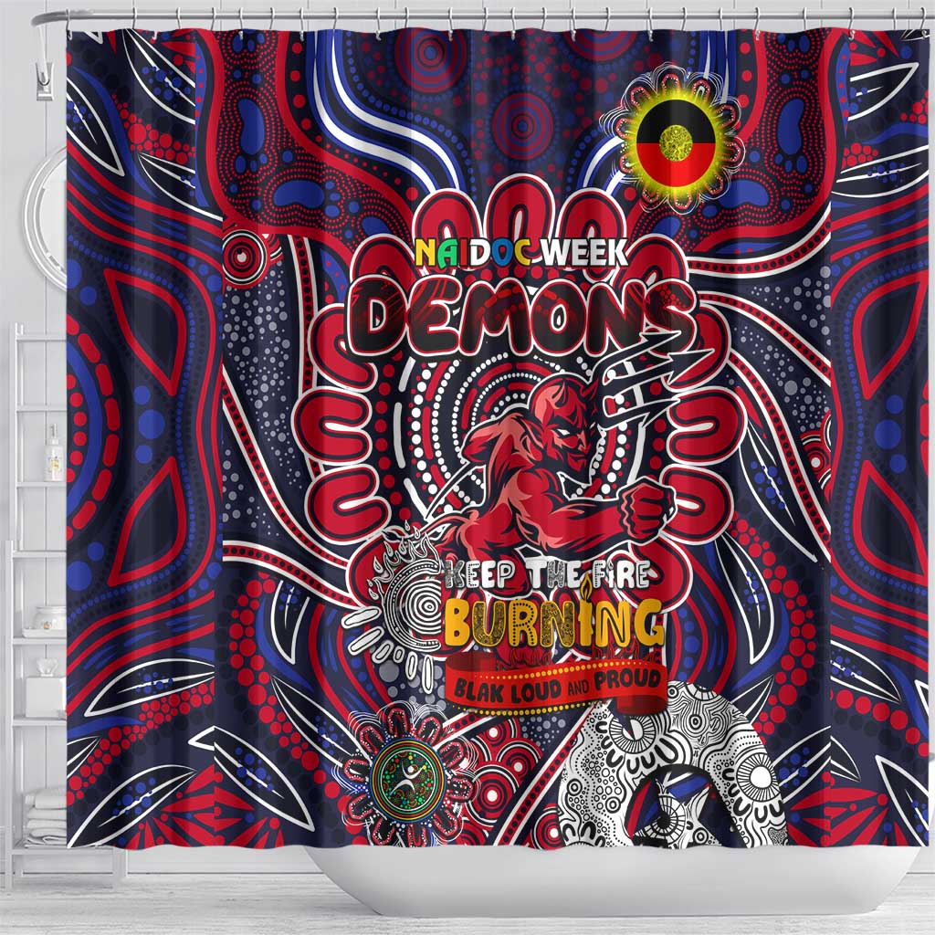 Melbourne Demons NAIDOC Week 2024 Shower Curtain Mascot Football
