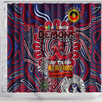 Melbourne Demons NAIDOC Week 2024 Shower Curtain Mascot Football