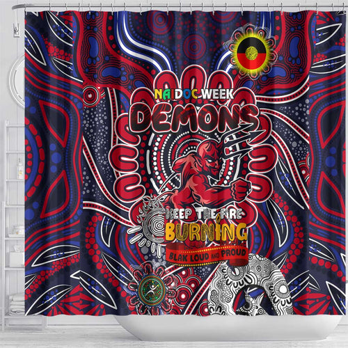 Melbourne Demons NAIDOC Week 2024 Shower Curtain Mascot Football