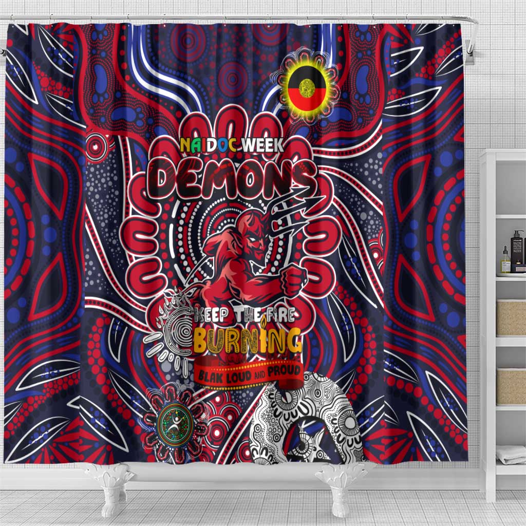 Melbourne Demons NAIDOC Week 2024 Shower Curtain Mascot Football