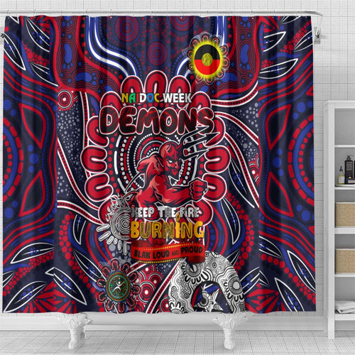 Melbourne Demons NAIDOC Week 2024 Shower Curtain Mascot Football