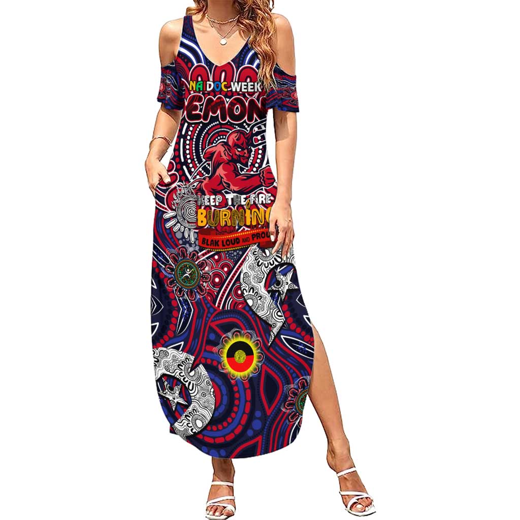 Custom Melbourne Demons NAIDOC Week 2024 Summer Maxi Dress Mascot Football