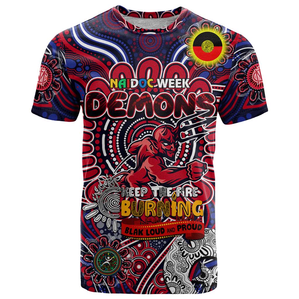 Custom Melbourne Demons NAIDOC Week 2024 T Shirt Mascot Football
