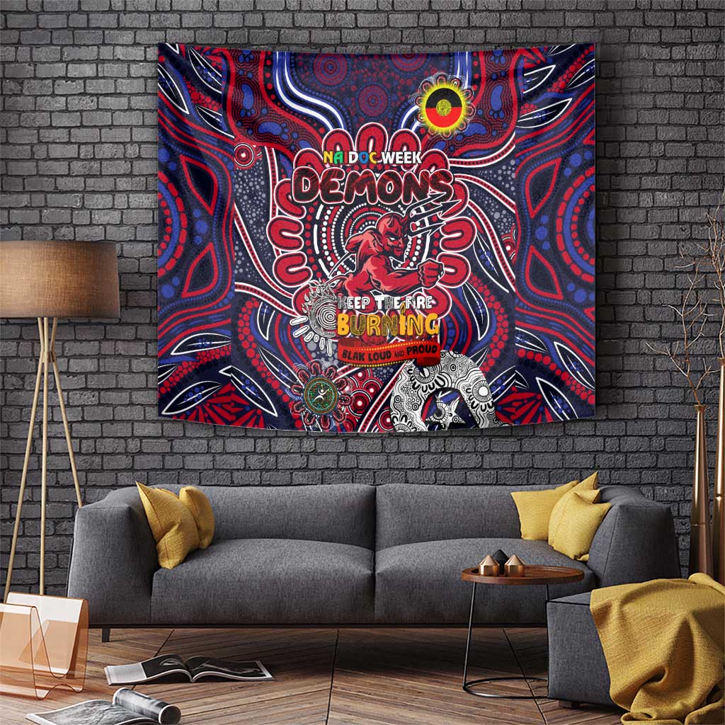 Melbourne Demons NAIDOC Week 2024 Tapestry Mascot Football