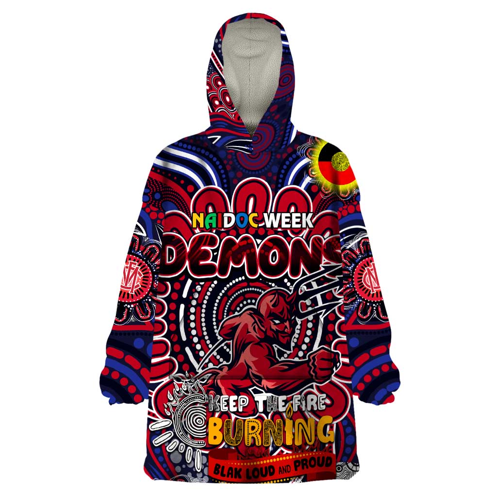 Custom Melbourne Demons NAIDOC Week 2024 Wearable Blanket Hoodie Mascot Football