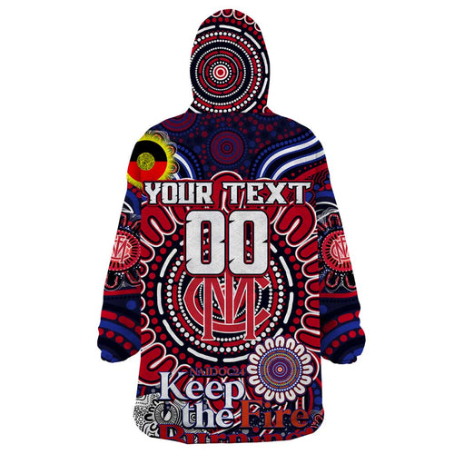 Custom Melbourne Demons NAIDOC Week 2024 Wearable Blanket Hoodie Mascot Football