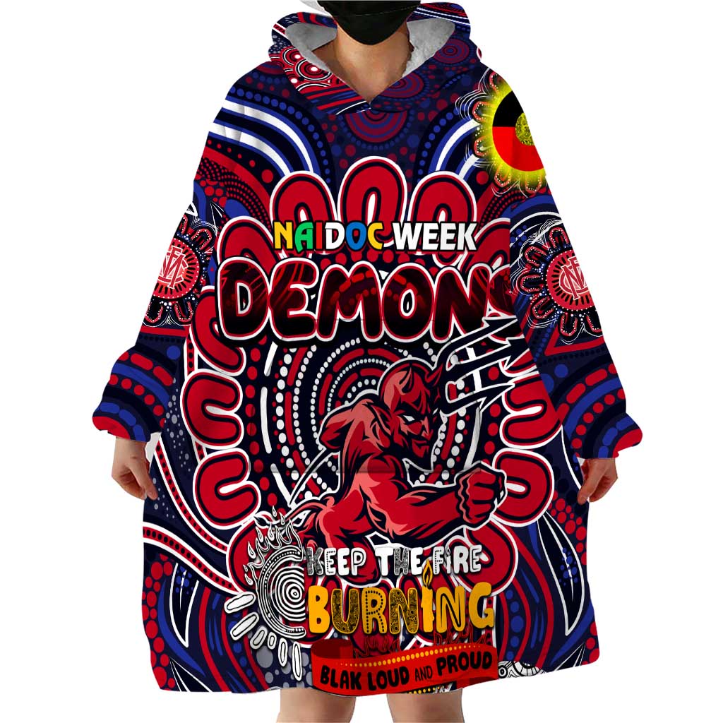 Custom Melbourne Demons NAIDOC Week 2024 Wearable Blanket Hoodie Mascot Football
