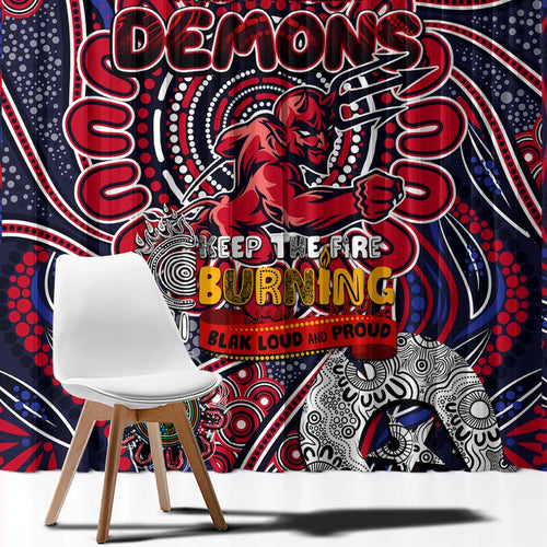 Melbourne Demons NAIDOC Week 2024 Window Curtain Mascot Football