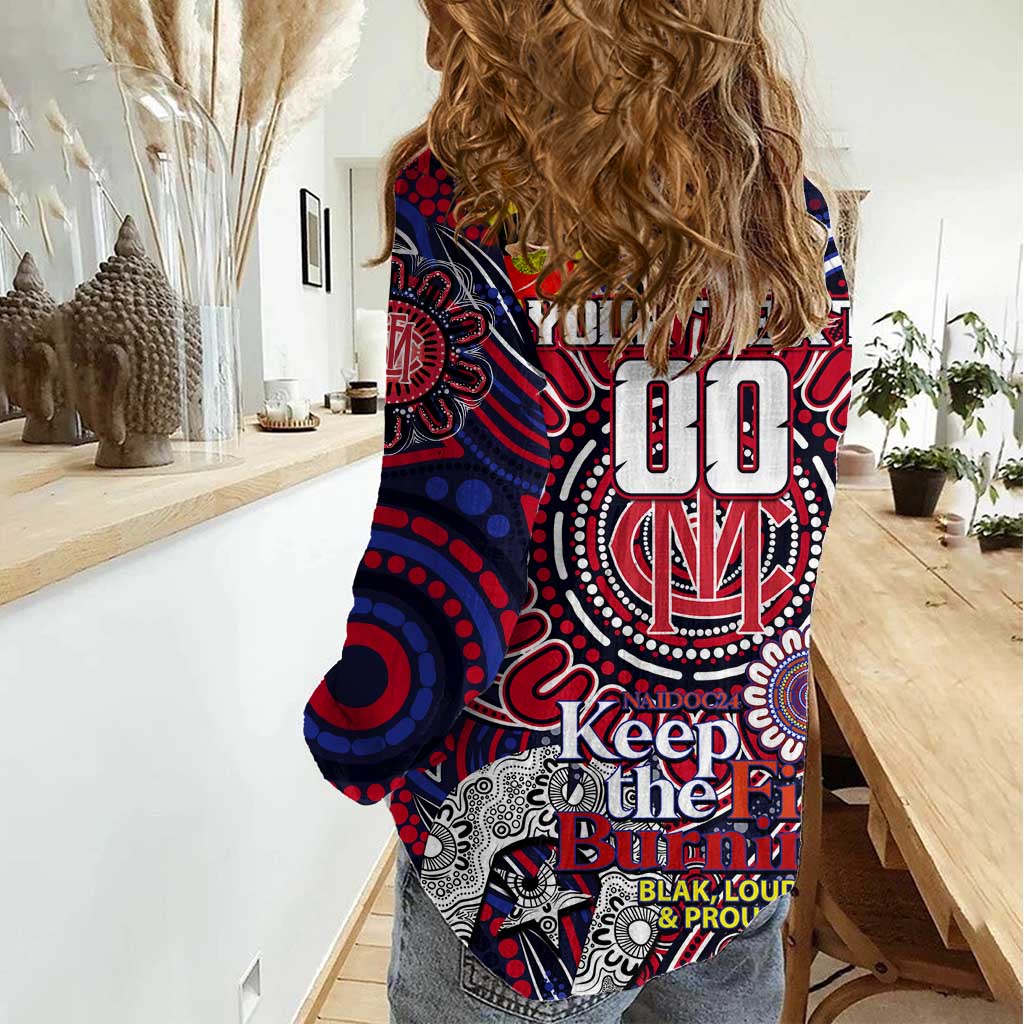 Custom Melbourne Demons NAIDOC Week 2024 Women Casual Shirt Mascot Football