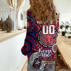 Custom Melbourne Demons NAIDOC Week 2024 Women Casual Shirt Mascot Football