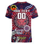 Custom Melbourne Demons NAIDOC Week 2024 Women V-Neck T-Shirt Mascot Football