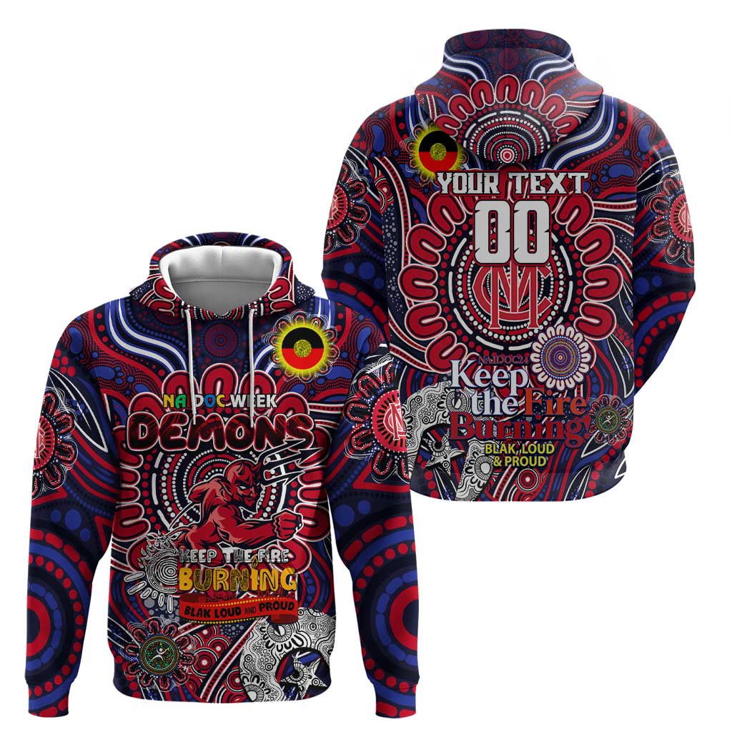 Custom Melbourne Demons NAIDOC Week 2024 Zip Hoodie Mascot Football