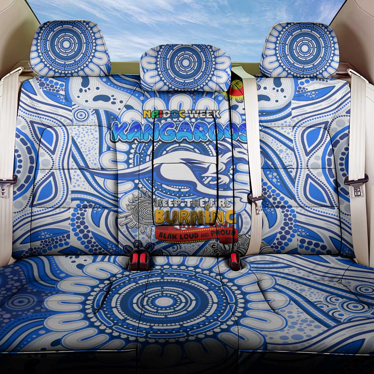 North Melbourne Kangaroos NAIDOC Week 2024 Back Car Seat Cover Mascot Football