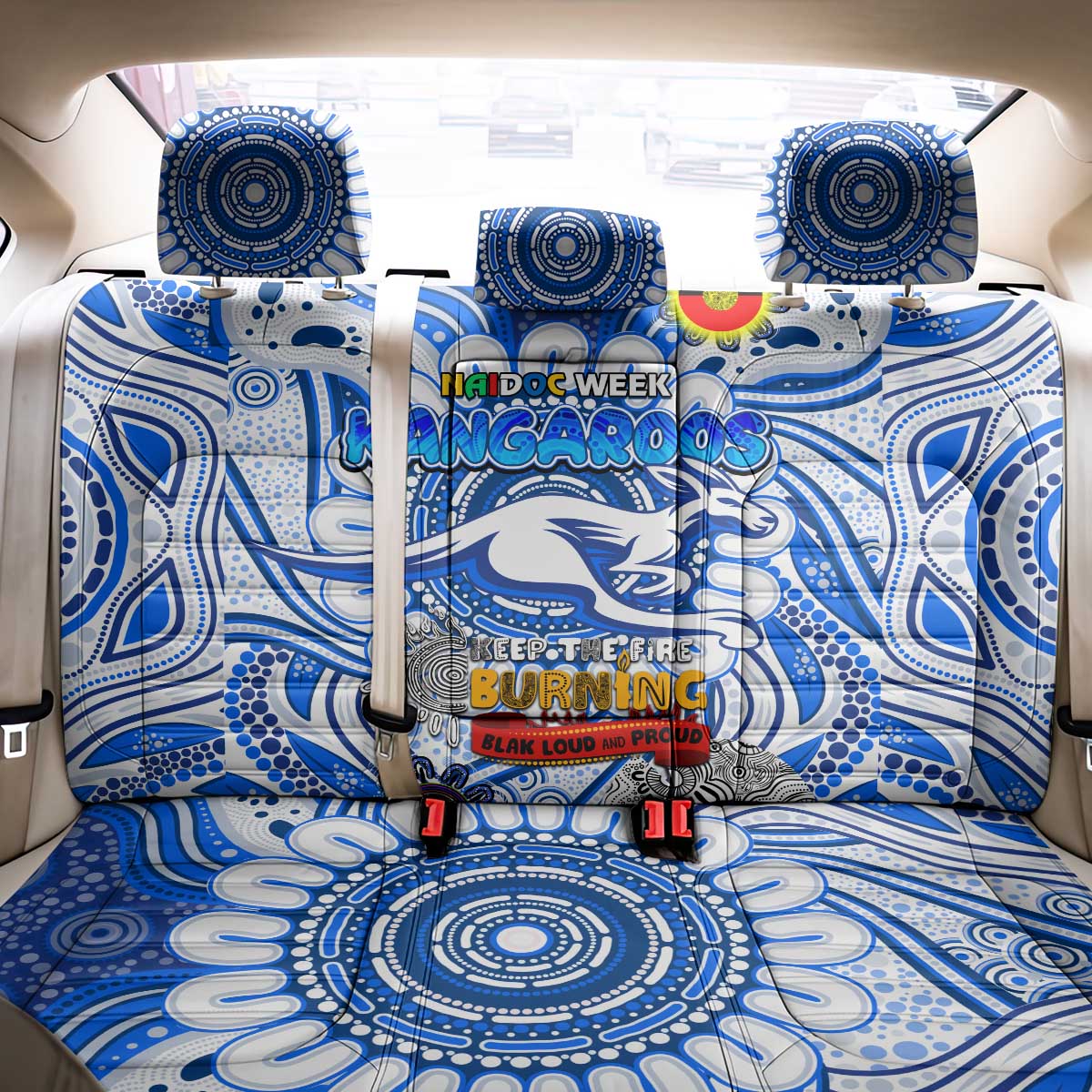 North Melbourne Kangaroos NAIDOC Week 2024 Back Car Seat Cover Mascot Football