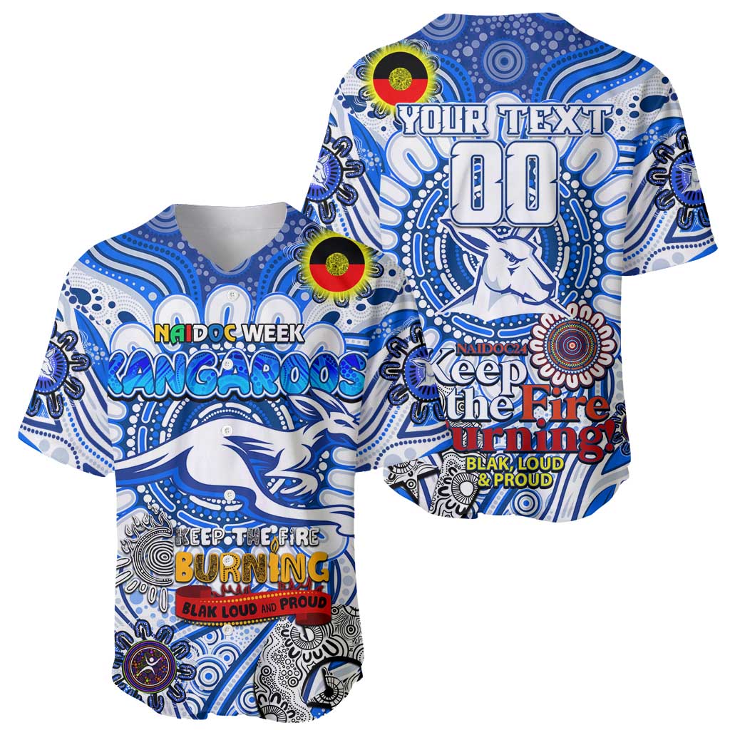 Custom North Melbourne Kangaroos NAIDOC Week 2024 Baseball Jersey Mascot Football