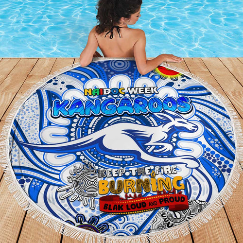 North Melbourne Kangaroos NAIDOC Week 2024 Beach Blanket Mascot Football