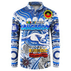 Custom North Melbourne Kangaroos NAIDOC Week 2024 Button Sweatshirt Mascot Football