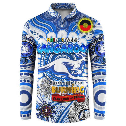 Custom North Melbourne Kangaroos NAIDOC Week 2024 Button Sweatshirt Mascot Football