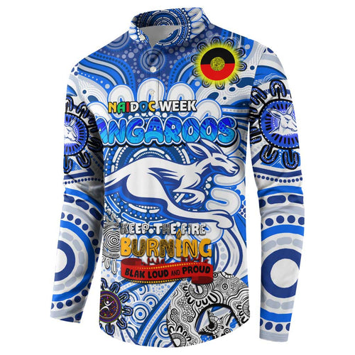 Custom North Melbourne Kangaroos NAIDOC Week 2024 Button Sweatshirt Mascot Football