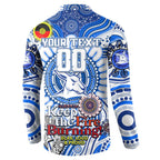 Custom North Melbourne Kangaroos NAIDOC Week 2024 Button Sweatshirt Mascot Football