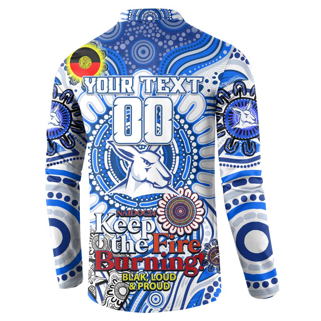Custom North Melbourne Kangaroos NAIDOC Week 2024 Button Sweatshirt Mascot Football