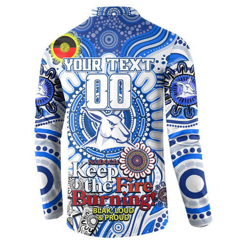 Custom North Melbourne Kangaroos NAIDOC Week 2024 Button Sweatshirt Mascot Football