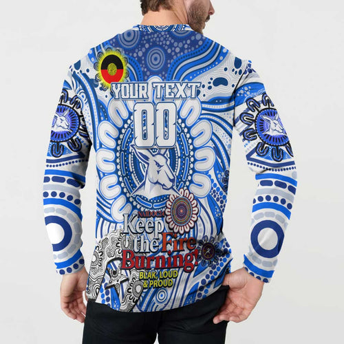 Custom North Melbourne Kangaroos NAIDOC Week 2024 Button Sweatshirt Mascot Football