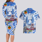 Custom North Melbourne Kangaroos NAIDOC Week 2024 Couples Matching Long Sleeve Bodycon Dress and Hawaiian Shirt Mascot Football