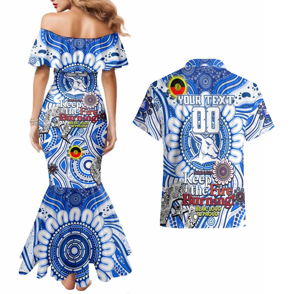 Custom North Melbourne Kangaroos NAIDOC Week 2024 Couples Matching Mermaid Dress and Hawaiian Shirt Mascot Football
