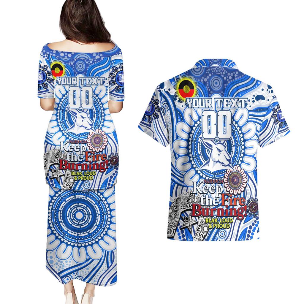 Custom North Melbourne Kangaroos NAIDOC Week 2024 Couples Matching Puletasi and Hawaiian Shirt Mascot Football