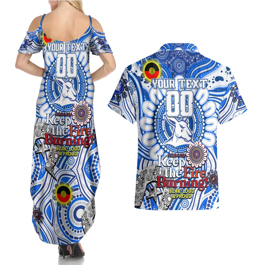 Custom North Melbourne Kangaroos NAIDOC Week 2024 Couples Matching Summer Maxi Dress and Hawaiian Shirt Mascot Football