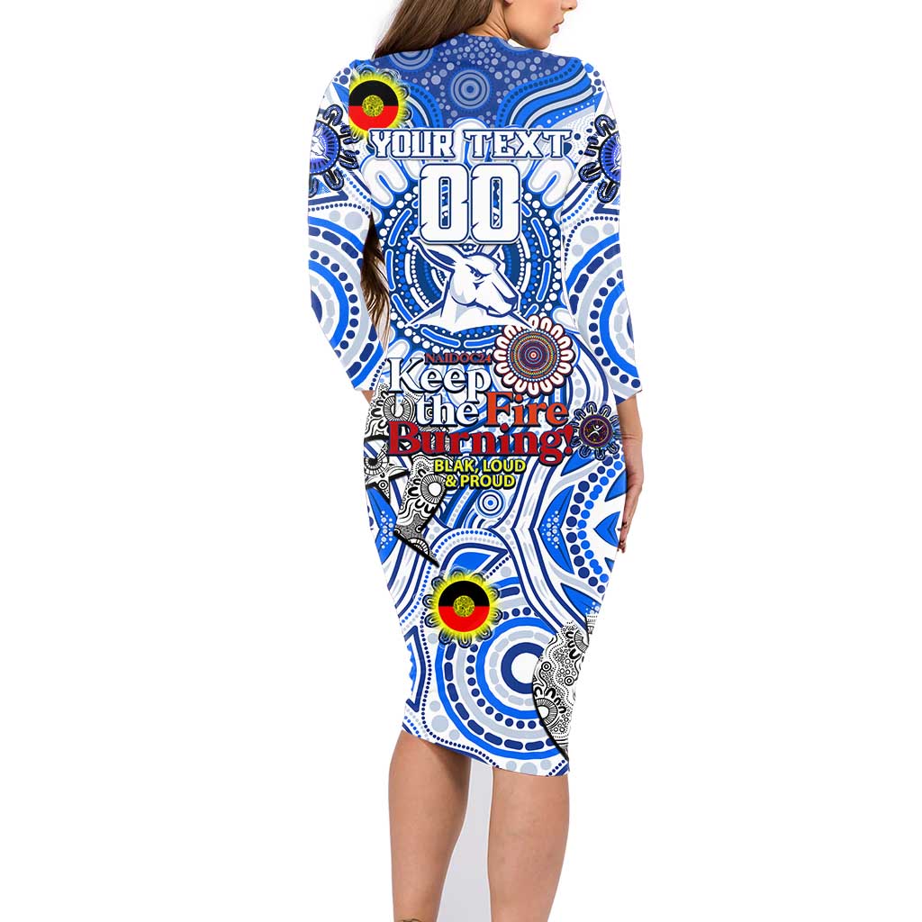 Custom North Melbourne Kangaroos NAIDOC Week 2024 Family Matching Long Sleeve Bodycon Dress and Hawaiian Shirt Mascot Football