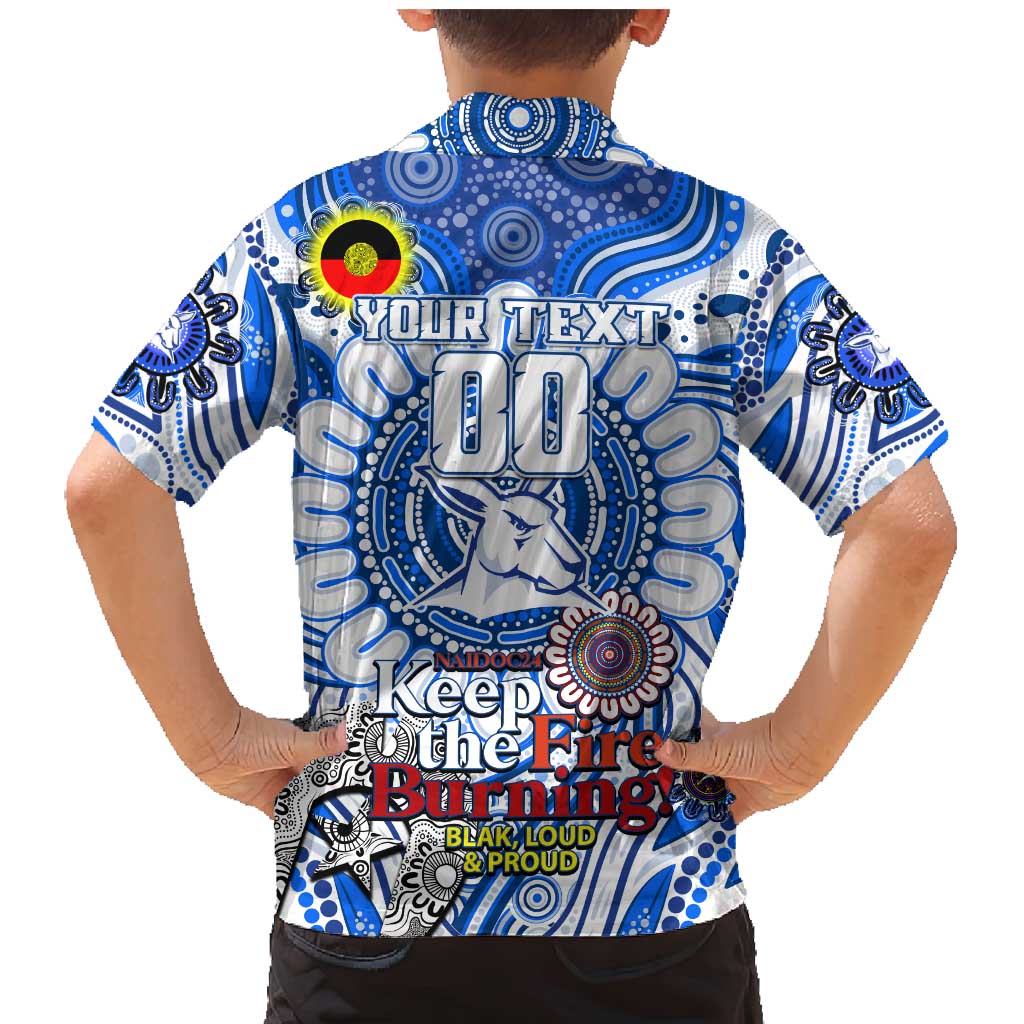 Custom North Melbourne Kangaroos NAIDOC Week 2024 Family Matching Mermaid Dress and Hawaiian Shirt Mascot Football