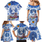 Custom North Melbourne Kangaroos NAIDOC Week 2024 Family Matching Mermaid Dress and Hawaiian Shirt Mascot Football