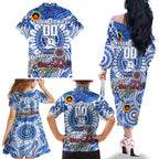 Custom North Melbourne Kangaroos NAIDOC Week 2024 Family Matching Off The Shoulder Long Sleeve Dress and Hawaiian Shirt Mascot Football