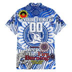Custom North Melbourne Kangaroos NAIDOC Week 2024 Family Matching Off The Shoulder Long Sleeve Dress and Hawaiian Shirt Mascot Football