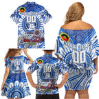 Custom North Melbourne Kangaroos NAIDOC Week 2024 Family Matching Off Shoulder Short Dress and Hawaiian Shirt Mascot Football