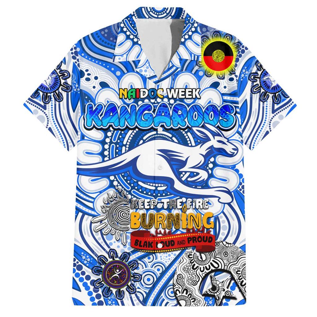 Custom North Melbourne Kangaroos NAIDOC Week 2024 Family Matching Off Shoulder Short Dress and Hawaiian Shirt Mascot Football